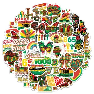 50pcs Black Juneteenth Graffiti Stickers, Office Stickers, Notebook Stickers, High-Value, Positive Energy Gifts for Decorating Journals, Scrapbooks, Computers, Water Bottles, Cars, Etc.