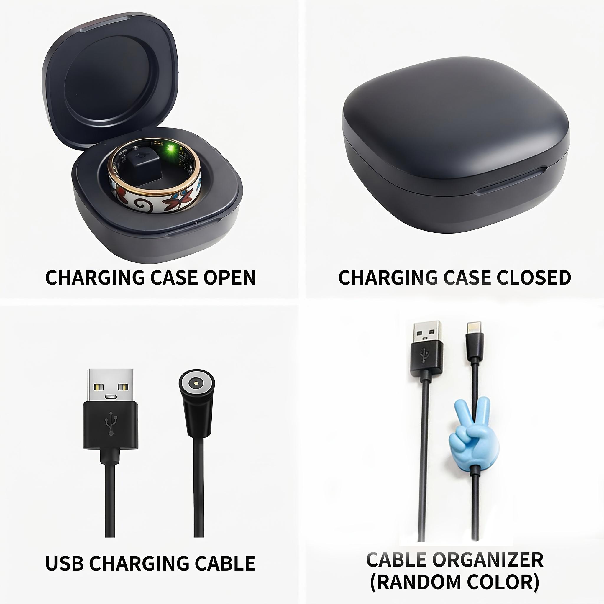 Women'S Smart Ring: Fitness And Sleep Tracker, Step Counting Distance Monitoring Calorie Tracking Various Exercise Modes, Charging Cradle And Magnetic Charging. Stylish Engraved Design Compatible with Both IOS And Android. Perfect Gift for a Loved O