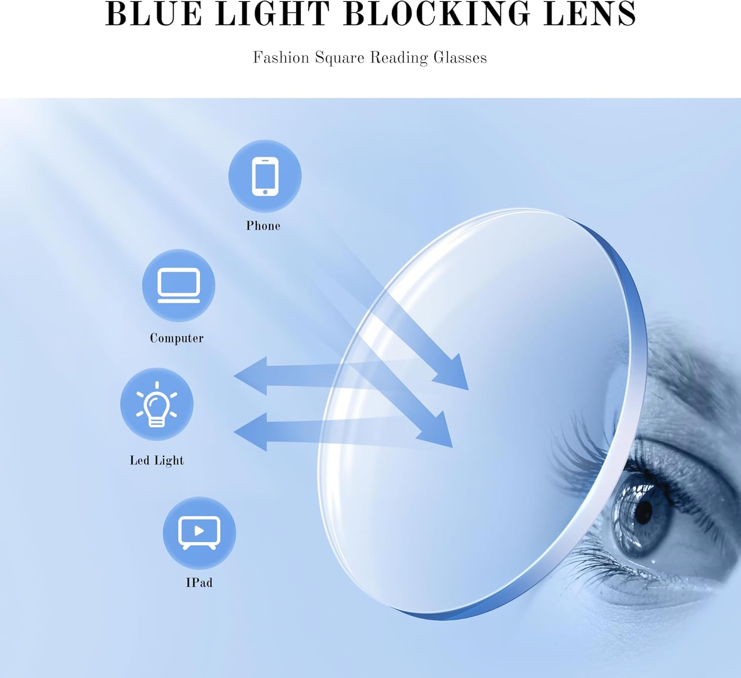 Oprah Reading Glasses for Women-3Pack Blue Light Blocking Fashion Readers with Spring Hinge Computer Square Eyeglasses