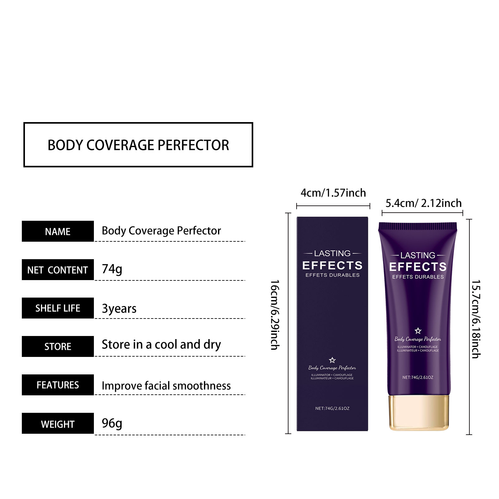 AMZ Natural Skin Tone Concealer, Daily Makeup, Facial Concealer, Hydrating Concealer, Non-Sticking, Natural Skin Tone Concealer Cream