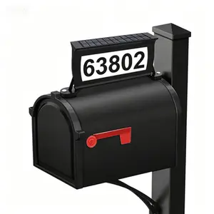 Outdoor Solar Address Sign, 3-in-1 Color-Changing, Waterproof Number Plaque for House, Double-Sided Light-Emitting Mailbox Topper, No-Drill Installation, Reusable House Numbers for Outside