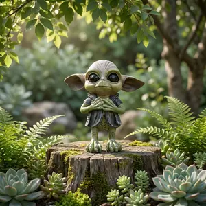 Alien Statue Garden Ornament, Outdoor Decorative Sculpture, Unique Gift Idea, Small Alien Figurine for Yard Decoration
