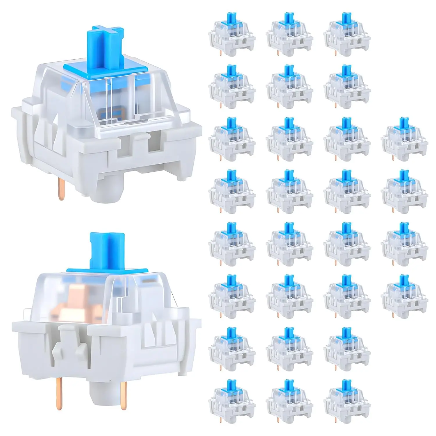 30 count Mechanical Keyboard Switches 3 Pin Blue Keyboard Clicker  Keyboards  for LED Mechanical Gaming Keyboards