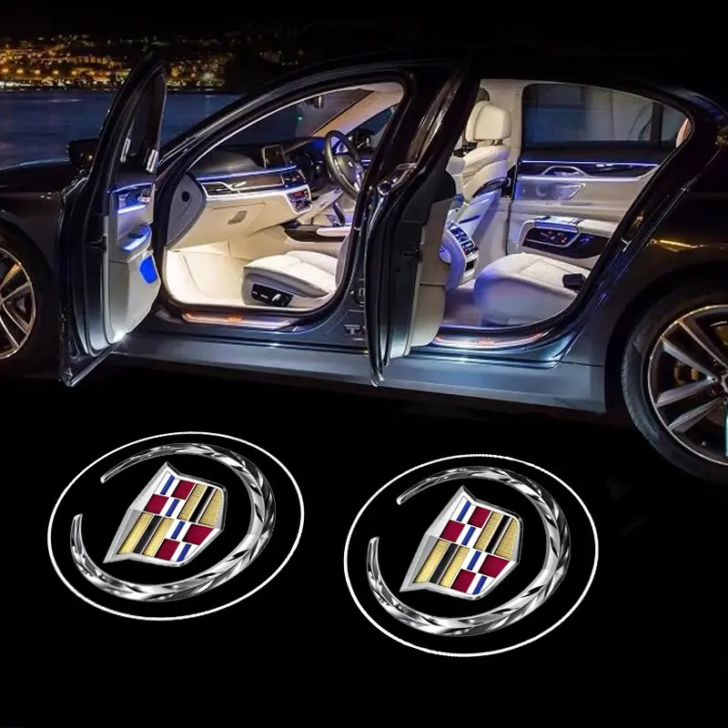 2PC Led Car Door Welcome Light Logo Shadow Projector Laser Lamp for Cadillac ATS CT4 CT5 CT6 CTS ESCALADE SRX STS XLR XT4 XT5 XT6 XTS Auto Accessories Car Welcome Lights