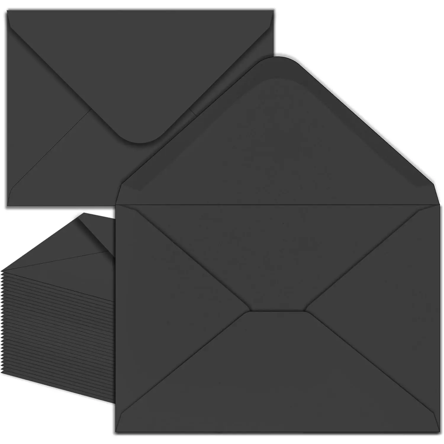 50 Pack 4x6 Black Envelopes A4 Envelopes for Invitations, Printable, Self Seal for Weddings, Invitations, Photos, Postcards, Greeting Cards, Mailing
