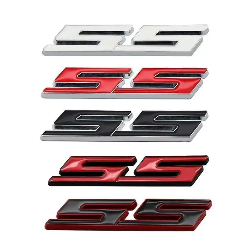 Car Front Grille Emblem Auto Trunk Sticker for Chevrolet SS Logo Camaro Cavalier Onix Cruze Aveo Silverado Exterior Accessories