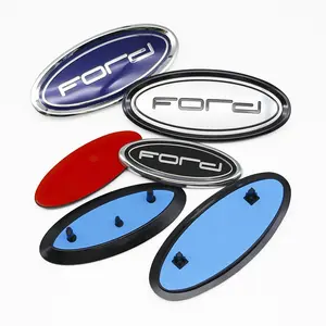 Oval Grill Emblem Tailgate Badge for Ford F150 Focus Explorer Ranger Escape Fiesta, Front Rear Trunk Logo 9.5 11.5 13 cm Replacement Set