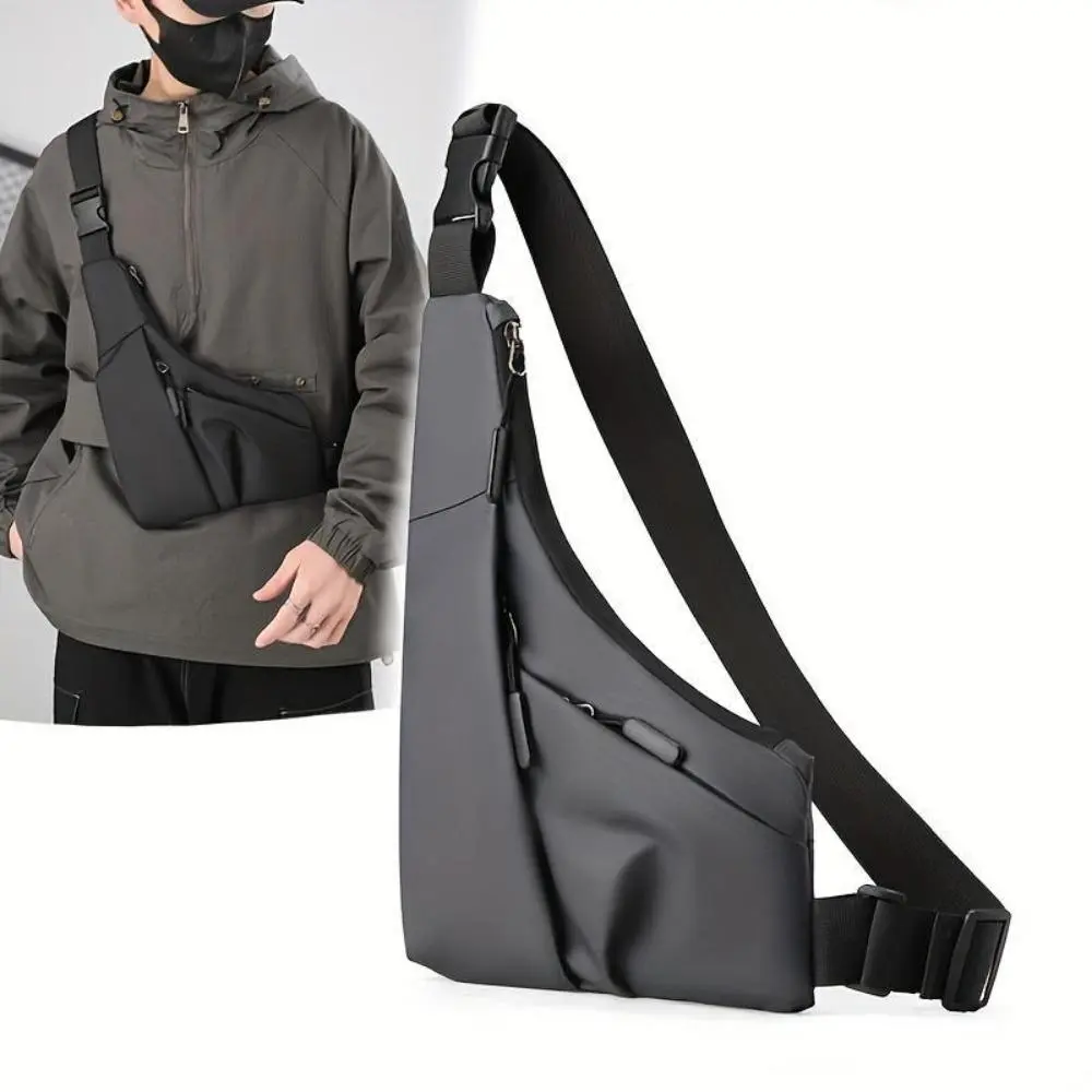 Men's Plain Multi-Function Waterproof Commuter Crossbody Sling Bag, Lightweight Anti-Theft Chest Bag with Adjustable Strap for Travel & Everyday Carry, Athletic Bag, Casual Shoulder Bag