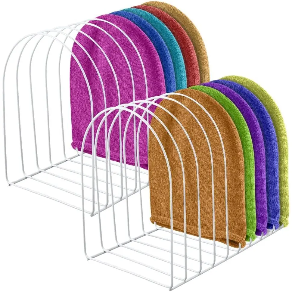 2 count Beanie Holder Organizer Heavy Duty Knitted Hat Storage Rack Metal Beanie Display Stand Organizer Closet Storage Space Saving Hat Rack for Winter Swimming Hat Display (White)