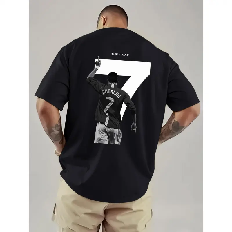 Men's Seamless Knitted T-Shirt, Jersey-Style Graphic Sportswear with Back Print, Smooth and Durable Loose Fit with Padded Round Neck, Soft,breathable,Neck Raglan Compression Shirt,special,baggy,fishing,Monaco,streetwear,backless,casual,fa,short sl,digital