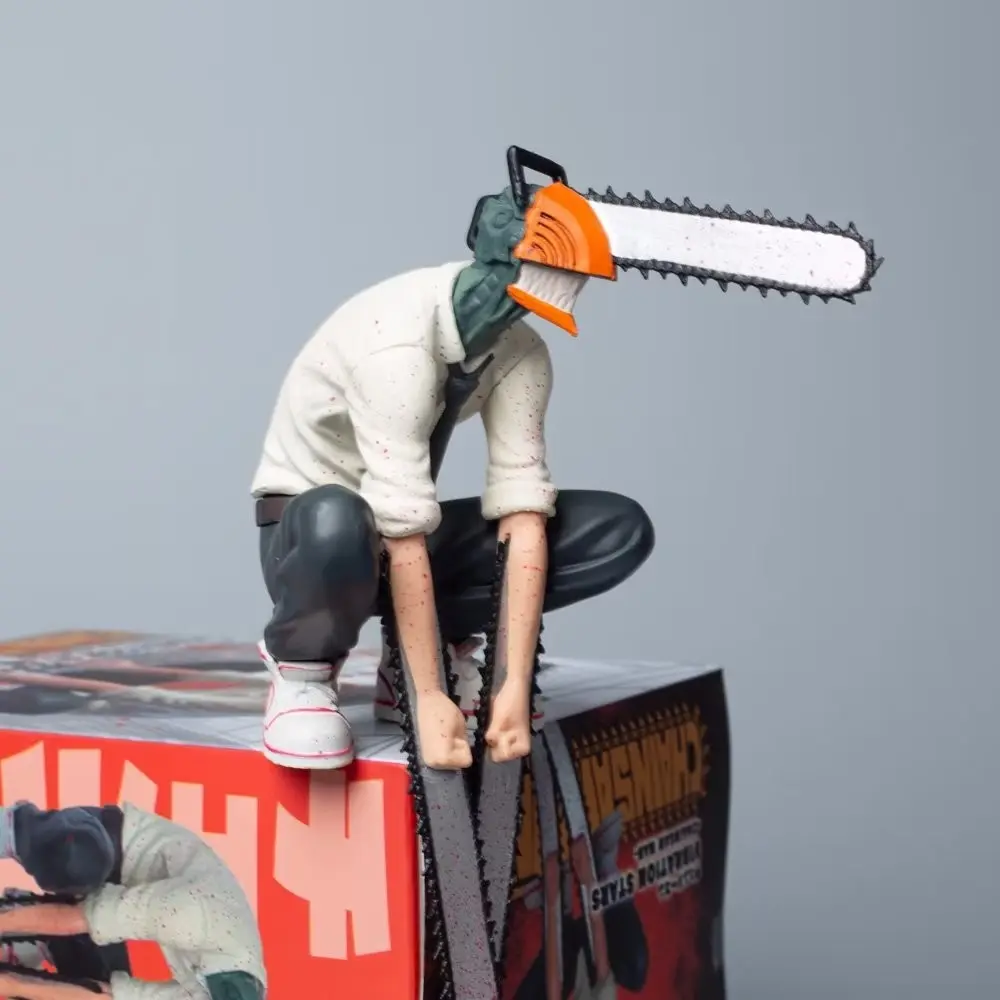 Electric Sawman Figure Figurine with Color Box, Anime Merchandise Desktop Decor Gift, Collectible Statue, Perfect for Fans and Collectors, Unique Anime Souvenir, Desktop Decor Figures