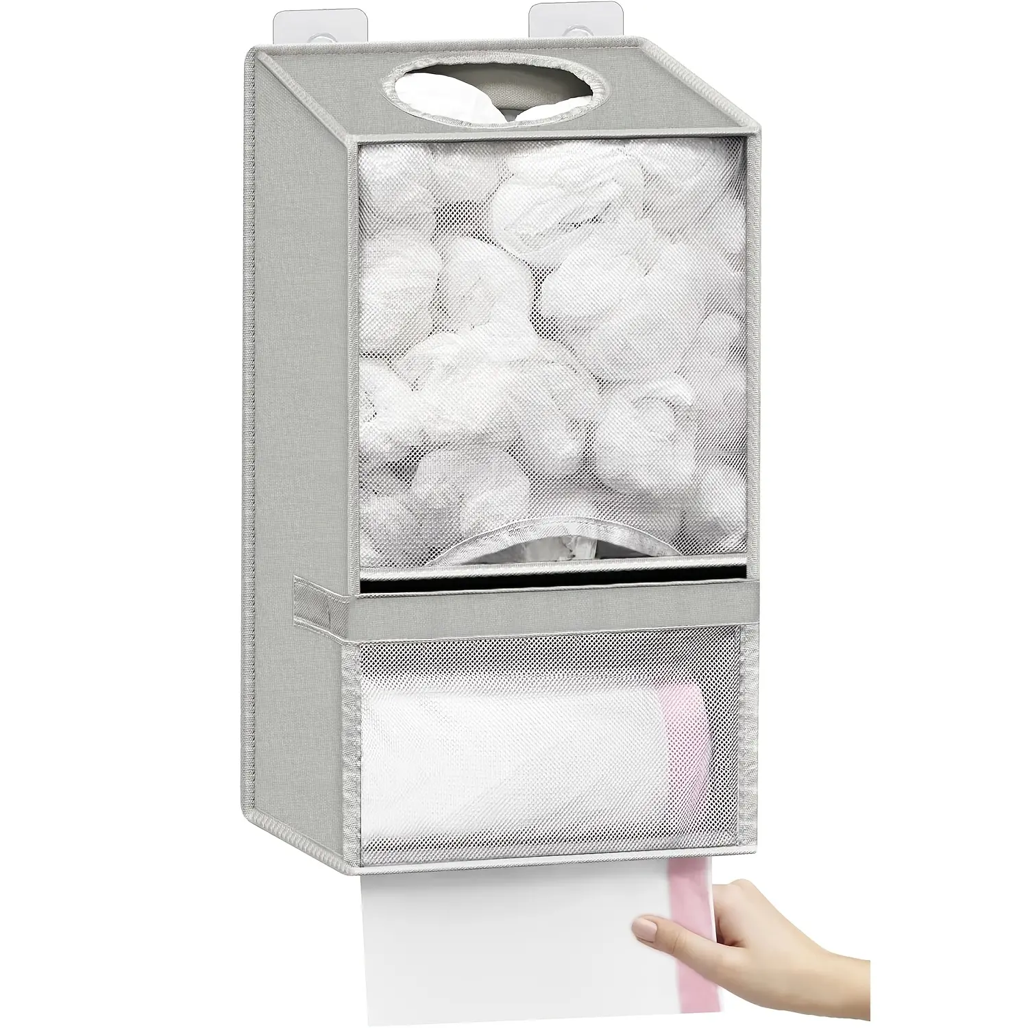 YJ-Fabric No-Drill Wall-Mounted Adhesive Garbage Bags, Plastic Bags, And Tissue Storage Bags