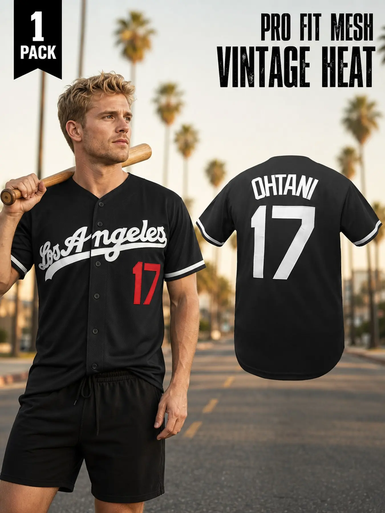 Men's Los Angeles #17 Four Colors Baseball Jersey, Casual Sporty Short Sleeve T-Shirt for Daily Wear, Sportswear for Men Women