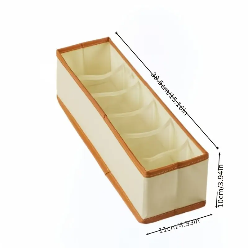 Six-Compartment Belt Organizer Box, Foldable Closet Storage Bin, Space-Saving Drawer Organizer for Belts, Scarves, Jewelry, Home Storage