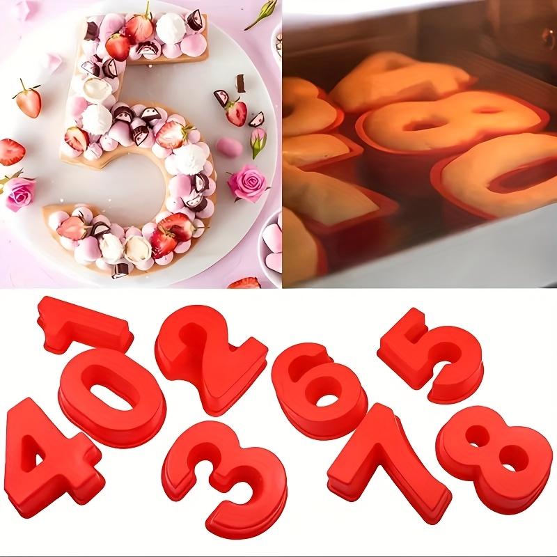 For Birthdays, Baking & Dessert Making, Number Baking Mold Solution, 0-8 Number Shape Silicone Molds, Easy Release Reusable, Effortlessly Handle Birthday Number Dessert Baking, 9 Pack