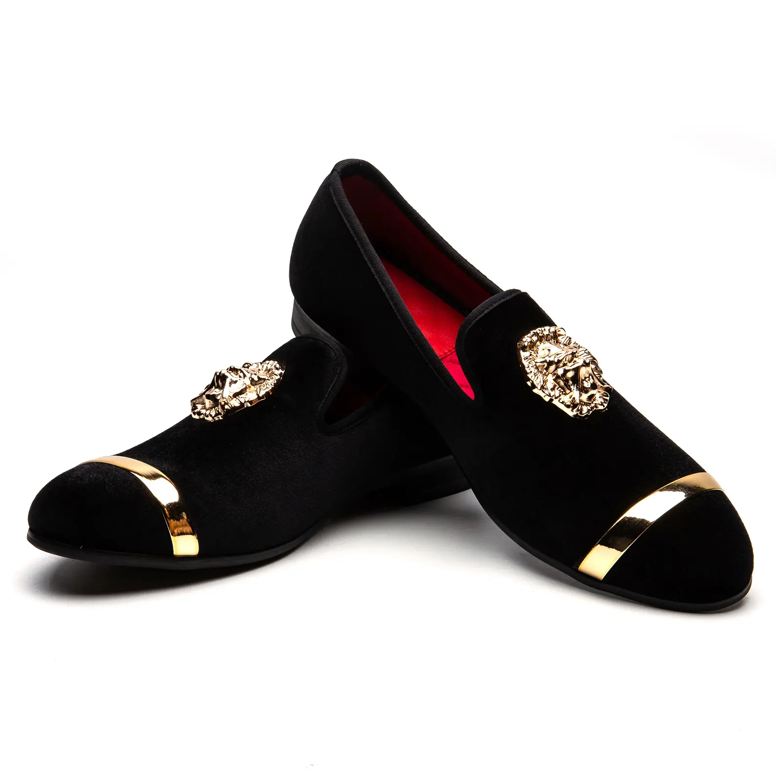 Men Genuine Leather Mens Metallic Textured Slip-on Glitter Loafers Shoes