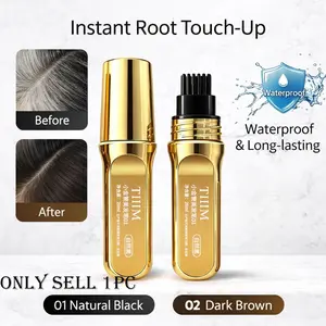 Portable seamless gray hair concealer pen, waterproof color locking, perfect for root and temple retouch