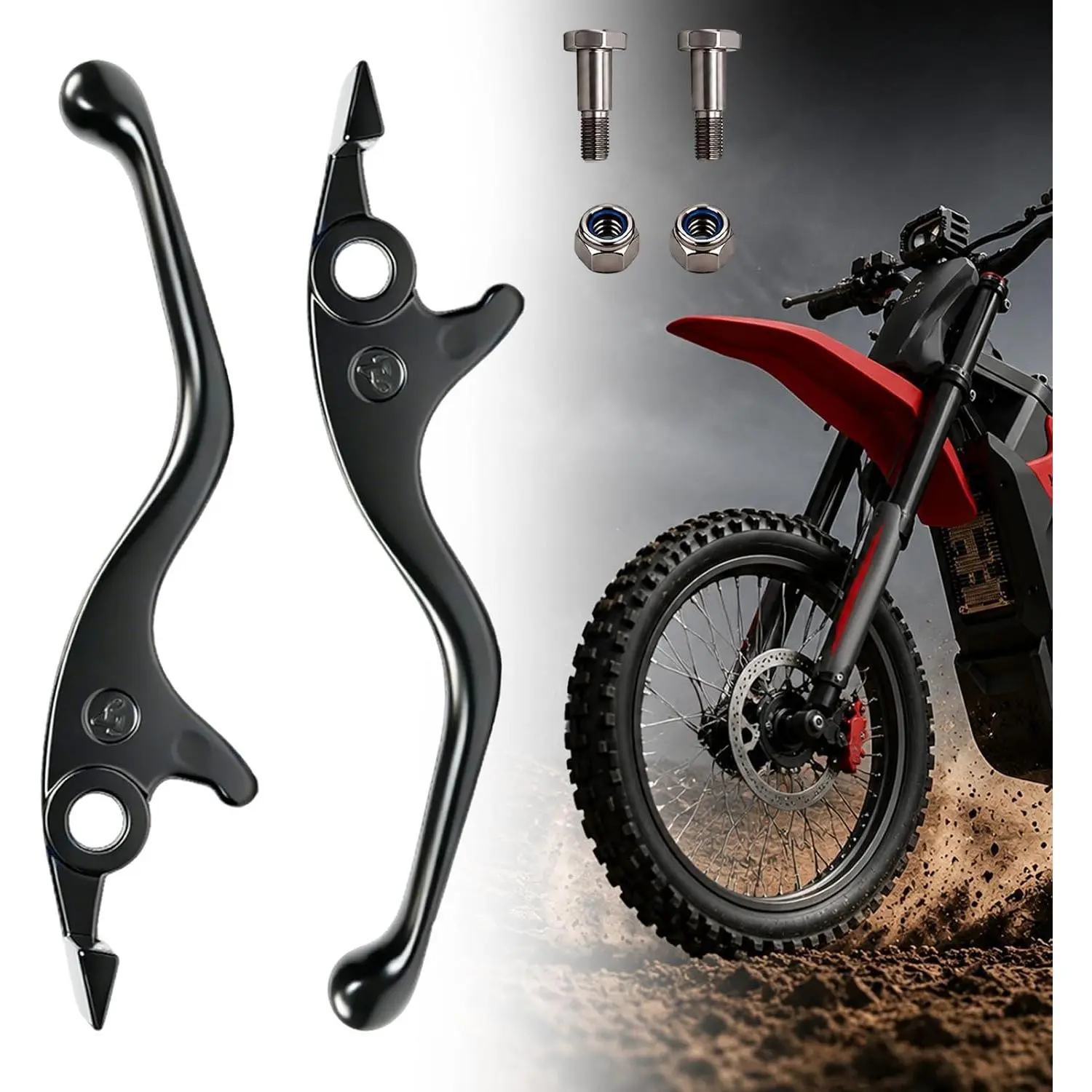 E-Bike Brake Levers for Yozma in 10/Yozma in 10 Pro/Tuttio Soleil 01 Electric Dirt Bike, Aluminum Adjustable Brake Levers, Yozma/Tutti Upgrade Part Accessories, Ebike Replacement Parts
