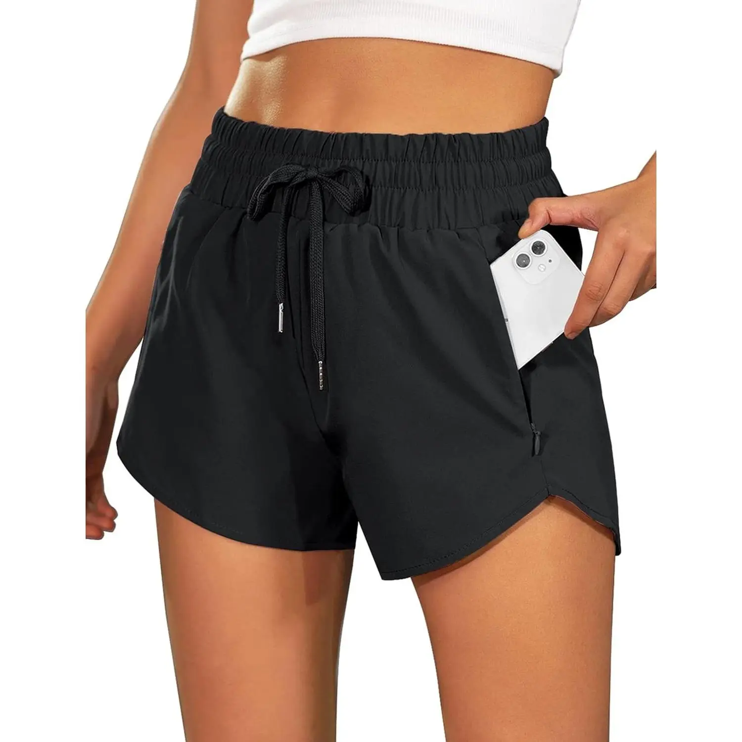 Women's Running Shorts 2.5" High Waisted Athletic Short Summer Gym Workout Short with Zipper PocketsGift