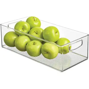 Stackable Storage Bin - Organizer Bin for Kitchen and Pantry, Clear, Made in USA