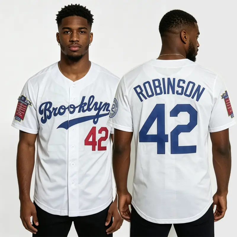 Men's/Women's 2026 Brooklyn #42 Robinson Sewn Embroidery Baseball Jersey, High-Quality Loose-Fit Outdoor Sportswear, Hip-Hop Culture Style, Breathable Moisture-Wicking Hall of Fame White Jersey, S-3XL Sizes