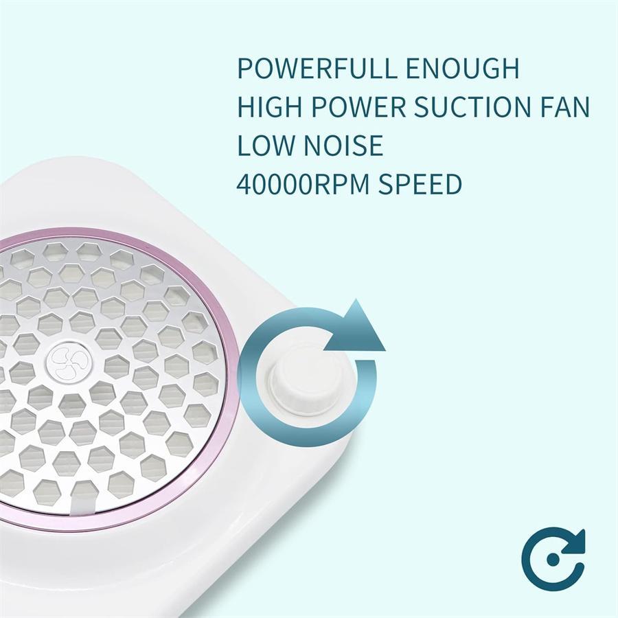 Electric Nail Dust Cleaner, Low Noise Nail Dust Collector, Manicure & Pedicure Tool for Acrylic Nails, Professional Nail Care Tool for Home & Salon Use, Nail Supplies