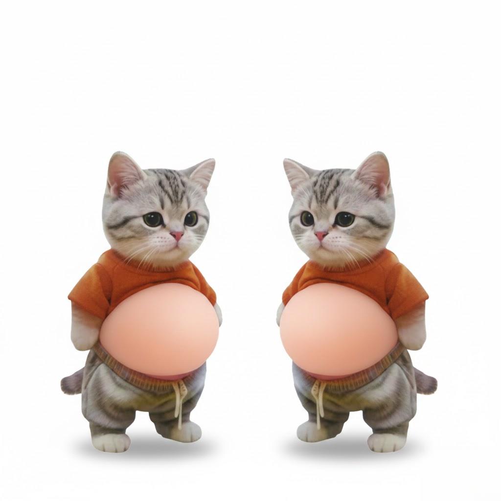 6Pcs 3D Dog & Cat Belly Mochi Squishy Stickers, Stress Relief Fidget, Cute Squeeze Toys for Kids Party Favors, Classroom Gifts, School Rewards, Fun  Gift for Adults & Kids, Silicone Puffy Car Door & Wall Buffers