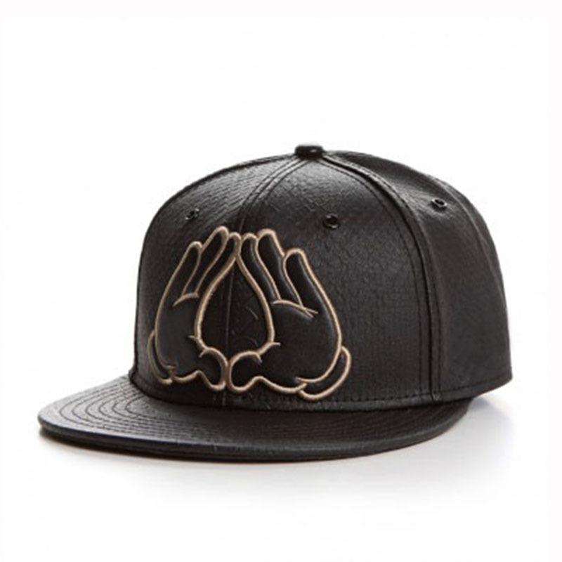 Black leather flat-brim hat for outdoor adult sports, sun protection, travel, street dance, baseball cap