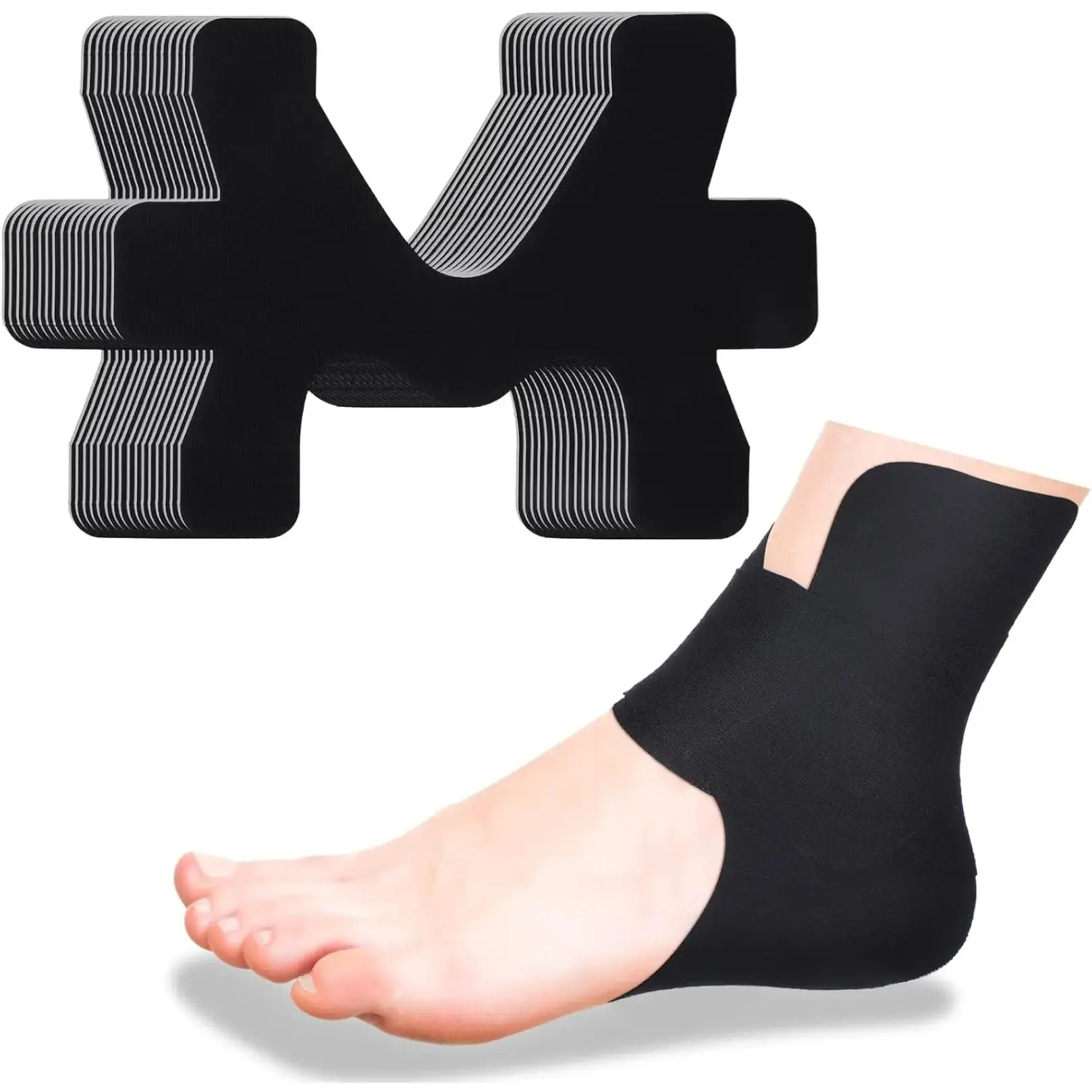Pre‑Cut Ankle Kinesiology Tape, Waterproof Breathable Elastic Athletic Ankle Stabilizer, Pre‑Shaped Sport Wrap For Joint Support, Unisex For Running Basketball Hiking Outdoor Fitness Activities