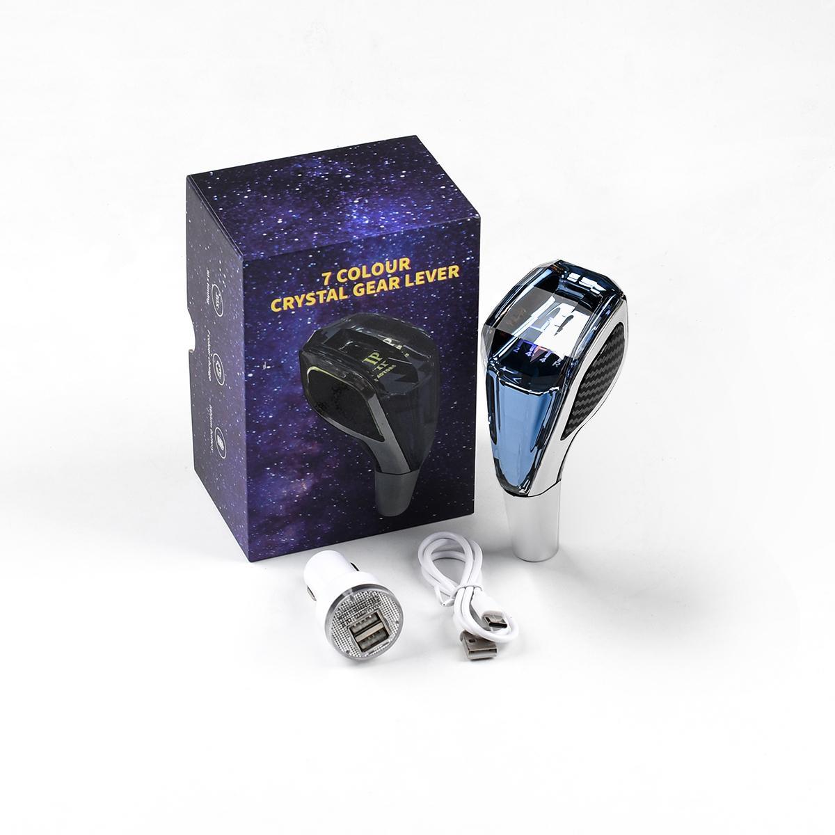 Car Manual Gear Shift Knob, Interchangeable Knob, 5 Speed Car Crystal Touch Sensor LED Light Shift Knob, Car Interior Accessories for Vehicle Decoration