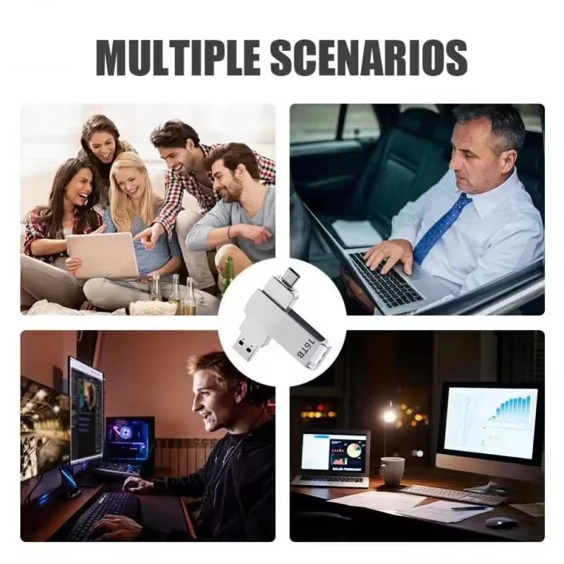 16TB USB 3.2 Flash Drives High Speed Transfer Metal Pendrive Memory Card Pendrive Flash Disk Memoria Waterproof Stick