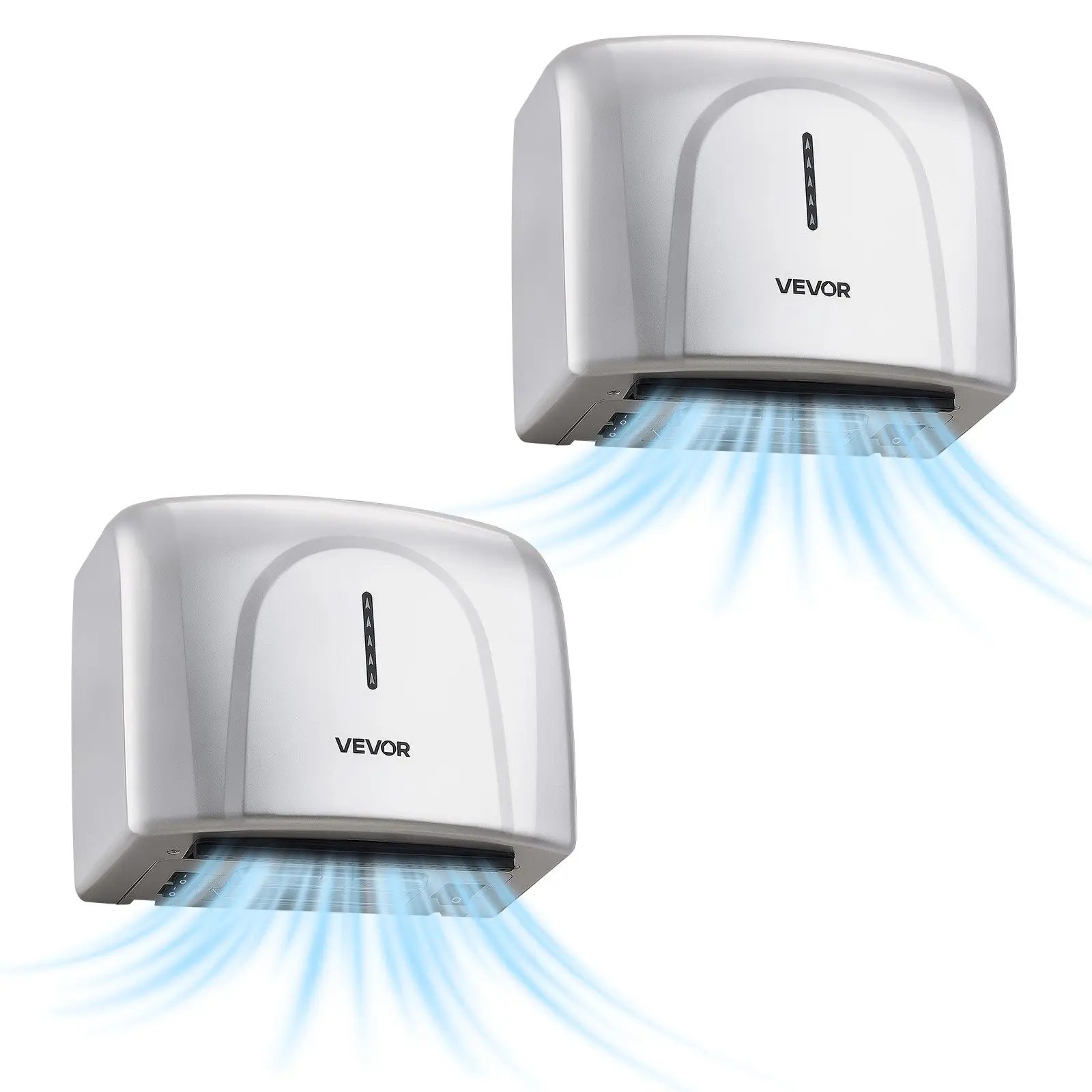 VEVOR Hand Dryer, 2 Pack 1300W Bathroom Air Hand Dryer, Automatic High Speed with HEPA Filter, Fast Drying, ABS Construction, AC110-120V Commercial Wall Mounted for Home Bathroom, Guest Room, Homestay