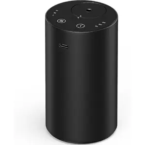 Waterless Essential Oil Diffuser, Rechargeable Scent Diffusers with 3 Mist Levels & Timers, Portable Aromatherapy Diffuser for Home Car Room Studio Office, Black Metal