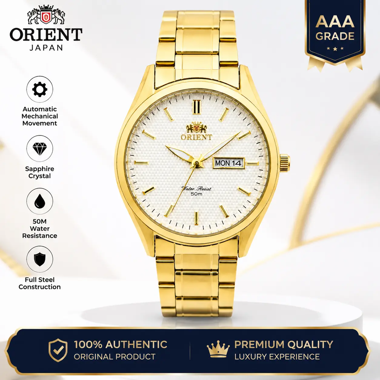TemporalCo AAA Grade Men's Luxury Multi-Function Full Steel Automatic Mechanical  Watch with Sapphire Crystal