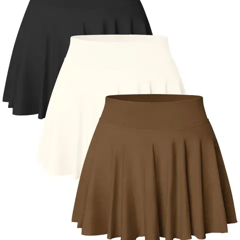 Women's Solid Color Short Skirt, Casual Comfy Breathable Skirt for Daily Wear, Ladies Bottoms for All Seasons, All Day Skort, Stretchy Skorts
