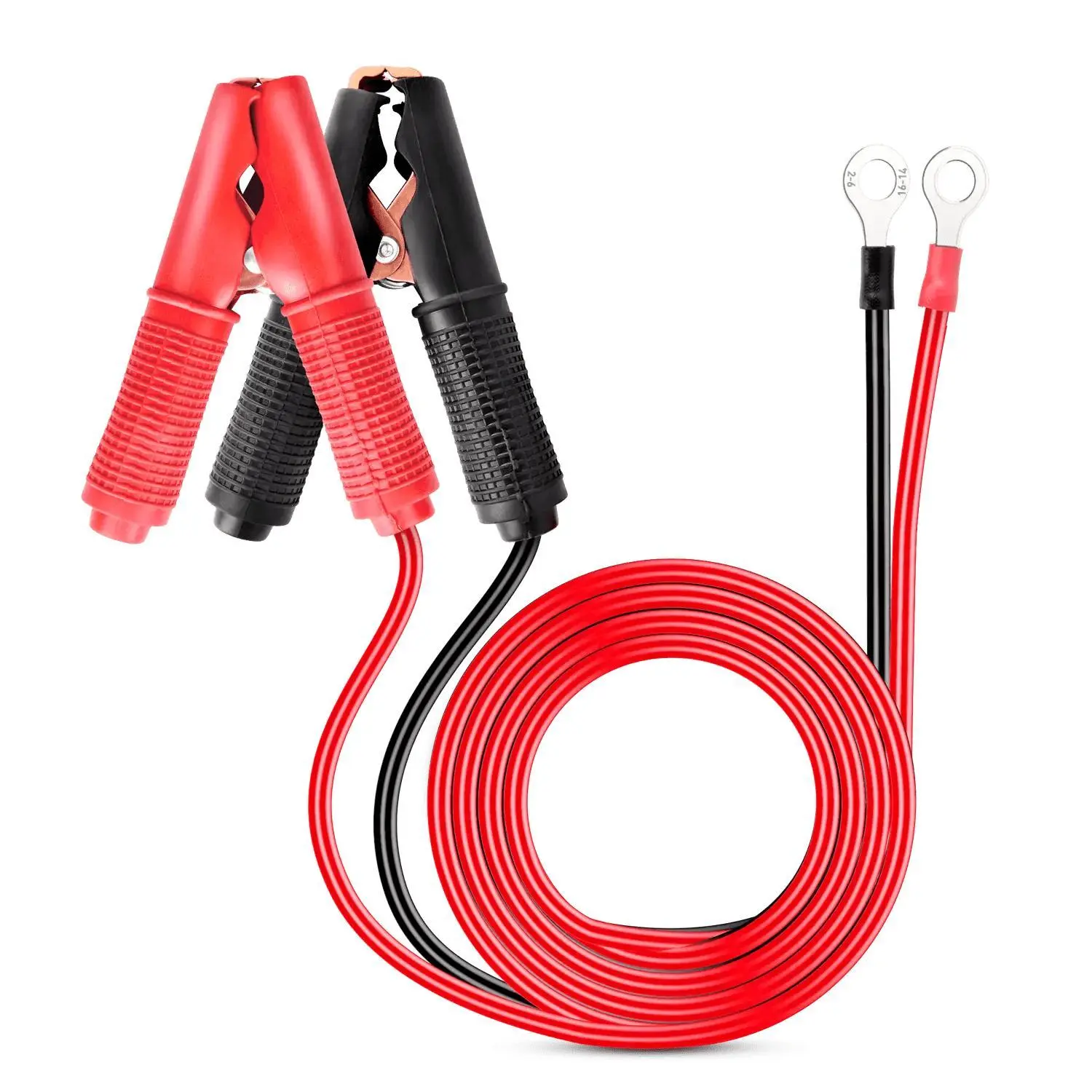 Nilight 2 Pcs 30A Capacity Heavy Duty Alligator Clips - Copper Wire 12V Car Battery Cable Protection Tool, Direct Attach 0.23in/6mm Car Battery Repair Tools for Travel Trailer, High Power Appliances, Power