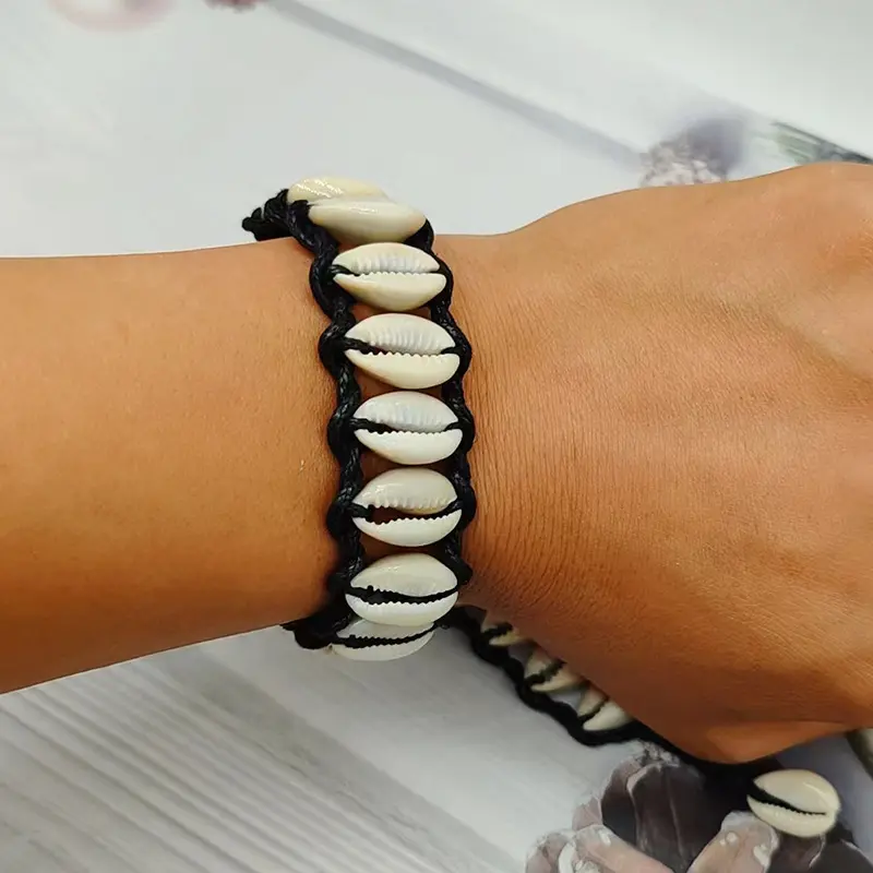 1pcs Seashell Braided Beach Bracelet - Jewelry Suitable for Vacation, Summer Gifts, Wedding & Casual Attire, Seashell Strand Accessory for Resort Style, No Coating