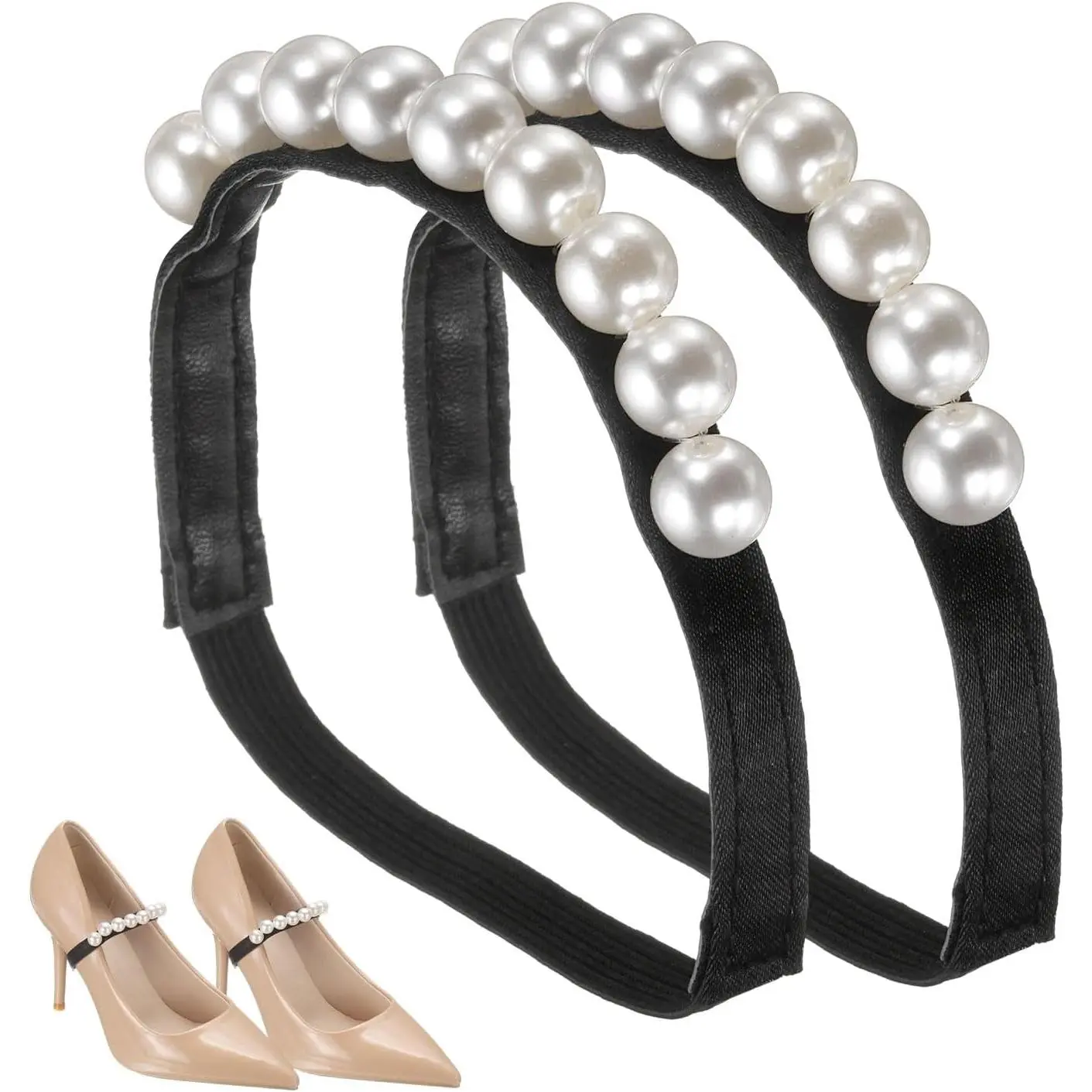 High Heels Shoe Straps, Beads Elastic Shoe Straps Heels Detachable Ankle Straps