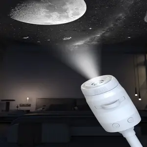 Two-in-one USB Milky Way Projection Lamp, 10 kinds of RGB color soft bedside atmosphere lights, flexible swivel design, suitable as a projection lamp gift for bedroom decoration or wall decoration.