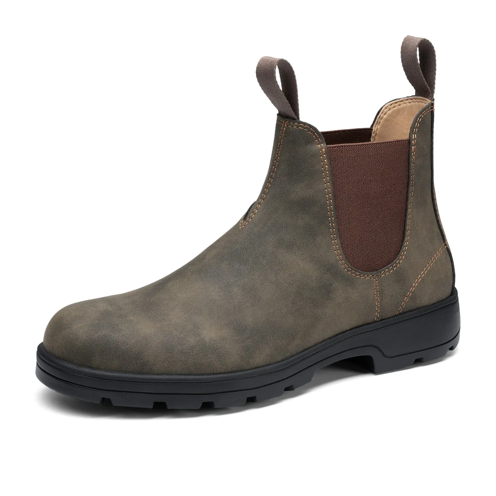 Men's Chelsea Boots Classic Casual Slip On Work Boots | PU Leather, Light EVA Sole, Non-Slip Base, Slip-On Design, Easy Pull Tab, Comfortable Work Boots for Outdoor Walking Hiking