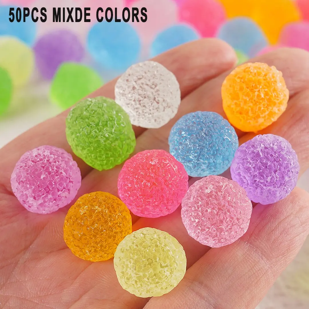 50pcs 15mm Macaron Resin Balls, Acrylic Beads for Jewelry Making, DIY Bracelet Accessories, Party Birthday Decor, Gift Ideas