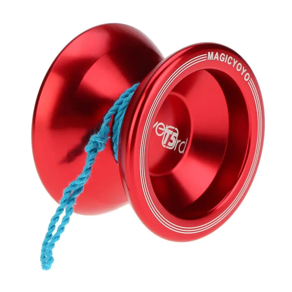 Professional Aluminum Alloy Magic Yoyo T5 Overlord - 8 Ball KK Bearing, Unisex Intermediate Acrobatics Toy with String, Smooth Spin Butterfly Pattern Toy for Boys