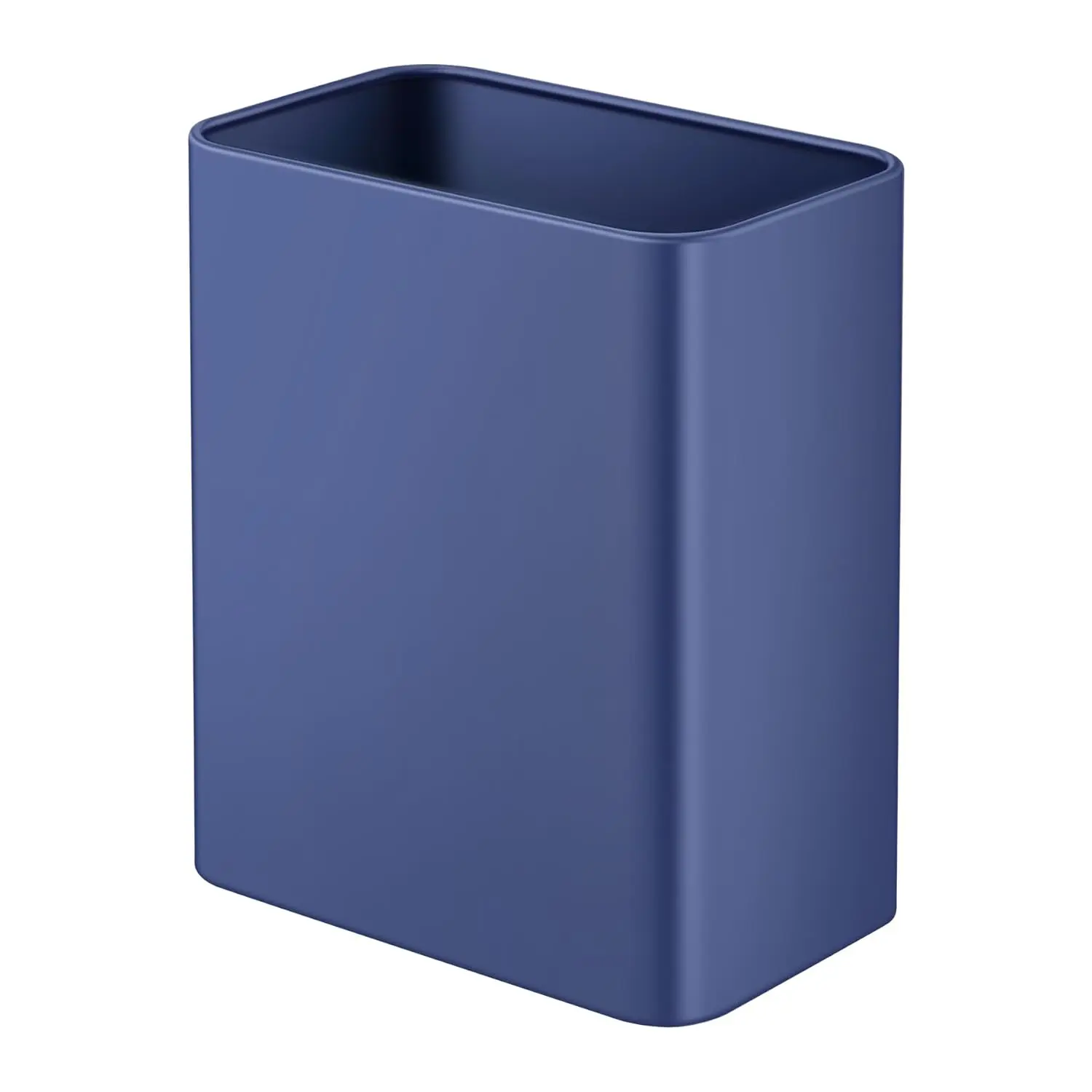 Small Metal Trash Can, 2.1 Gallon Slim Trash Can for Bathroom, Wastebasket Garbage Bin for Bedroom, Office, Kitchen, Under Sink (Blue)