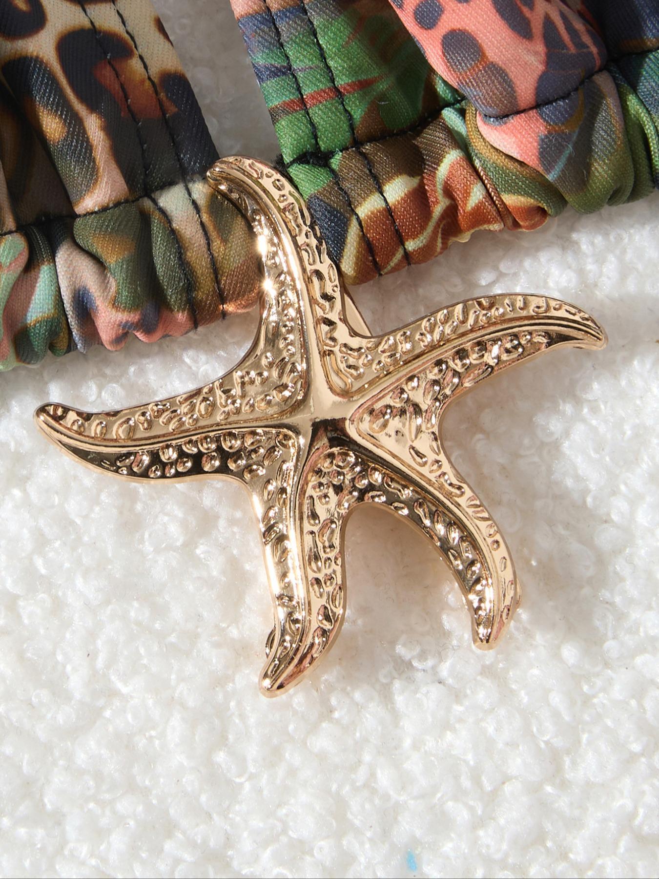 Women's Leopard & Floral Print Halter Bikini Set, Casual Fashion Tie Back Backless Swim Top & Swim Panty & Cover Up Skirt for Beach Holiday Vacation, Ladies Swimsuit for All Seasons, Leopard Print Bikinis