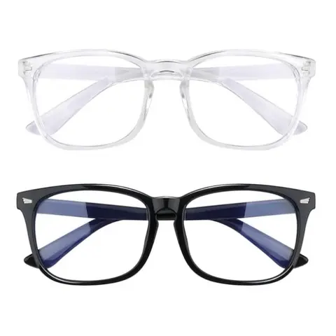 Blue Light Blocking Frames - 99% Blockage Sturdy Polycarbonate Daily Eyewear, Anti-Eyestrain, UV Resistant Glasses, Anti-Glare, Amber Tint HD Lens, for Gamers & Computer Use, with Mini Screwdriver