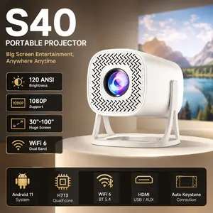 Portable Projector for Home Theater, Wireless Screen Casting, Wifi6 Connectivity, Trangle Correction, Kids & Adults Family Cinema