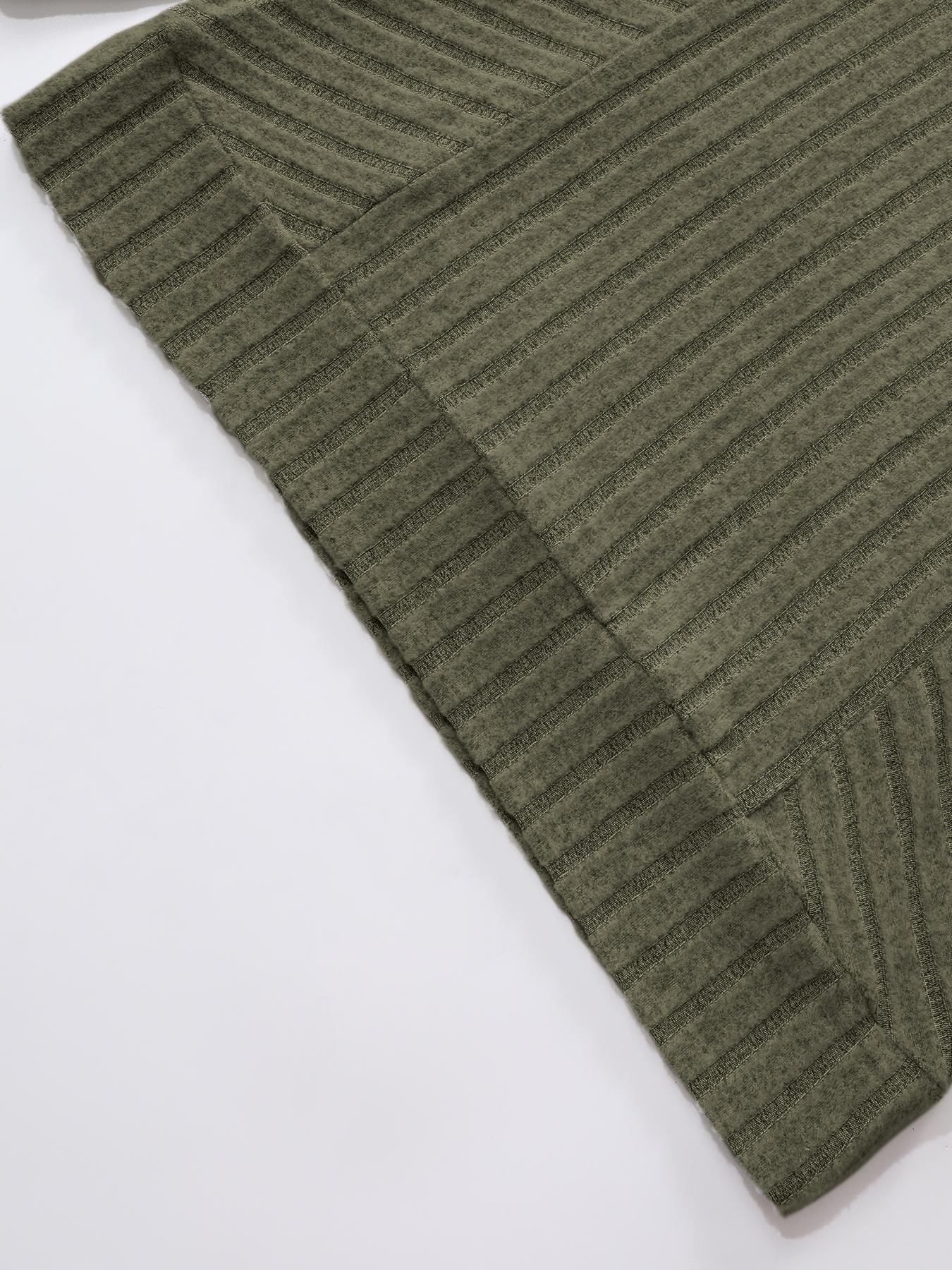 Women's Casual Loose-fit Thermal Top, Comfortable Plain Knitted Round Neck Lantern Sleeve Top for Fall & Winter Seasons Knitwear