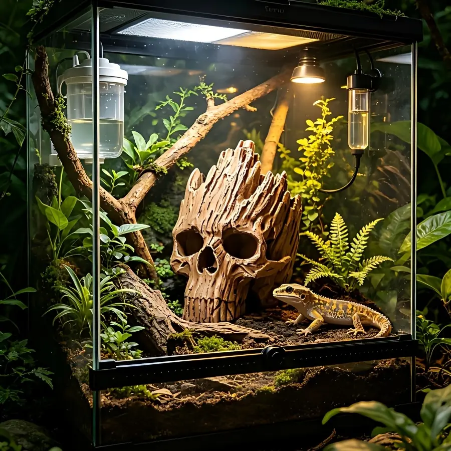 Groot Theme 3D Printed Trunk Climbing Pet Escape House with Hollow Cave Habitat - Suitable for Geckos, Maned Lions, Snake Habitat, Amphibian Feeding Box Decoration, Lizard Snakes and Climbing Pet Vat Feeding Box Ornament