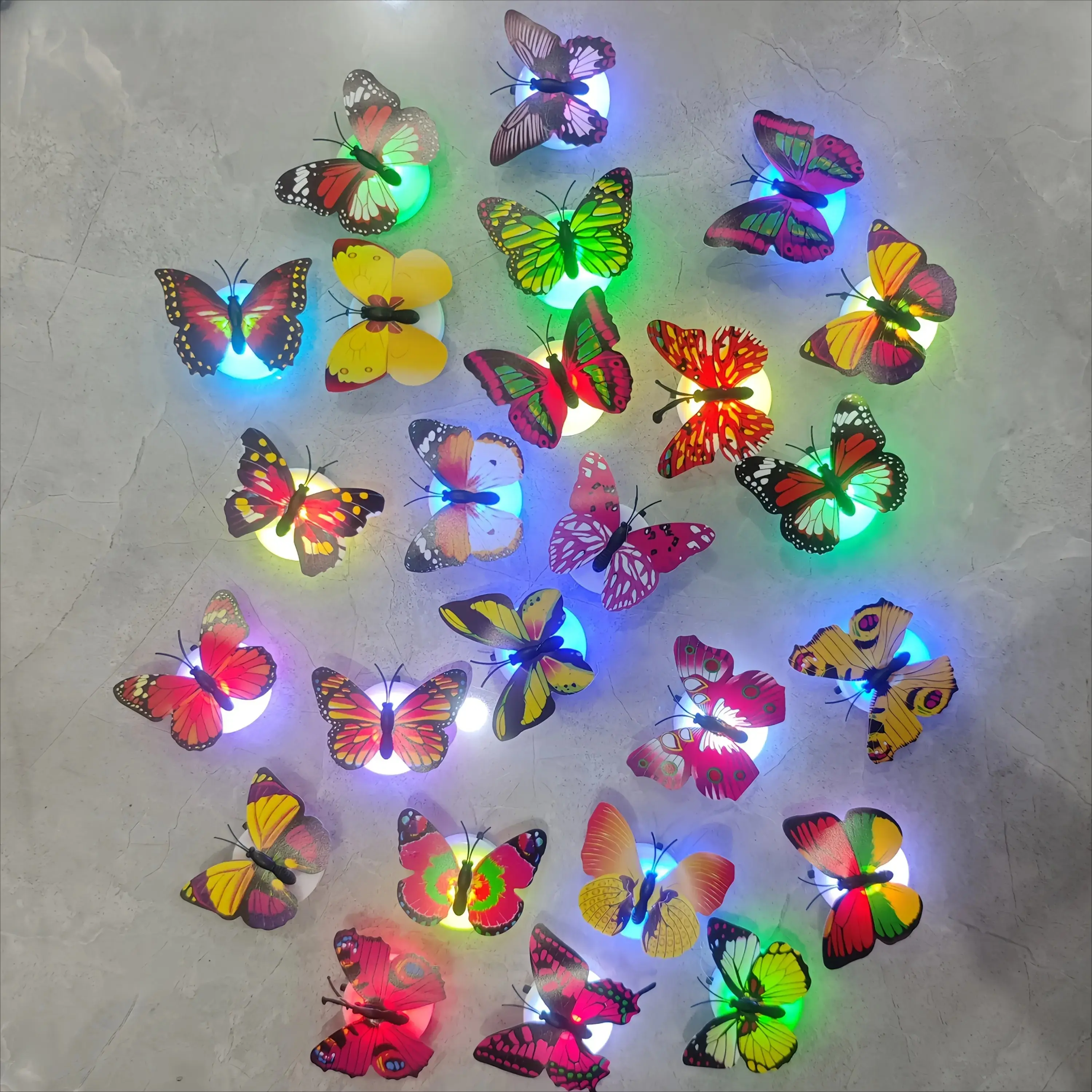 10 Pack LED Butterfly Decorative Night Light Set, 3D Luminous Butterfly Wall Stickers, Colorful Light Up Butterfly Wall Decals, Magic Forest Style Wall Decor for Bedroom, Wedding, Party, Living Room, Holiday & Christmas Ornaments