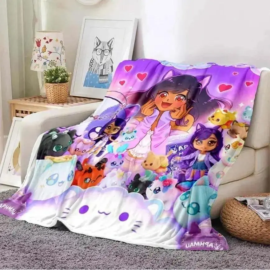 Aphmau Meemeows Graphic Throw Blanket - Snug as a Bug in a Rug Soft Fluffy Fleece, 30x40in Child Size Blanket, Plush Texture Home/Outdoor Use for Bed/Sofa, Outdoor Activities Gift for Fans, All Seasons
